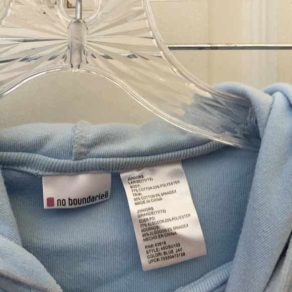 NO boundaries junior hooded velour jacket large - Picture 3 of 4